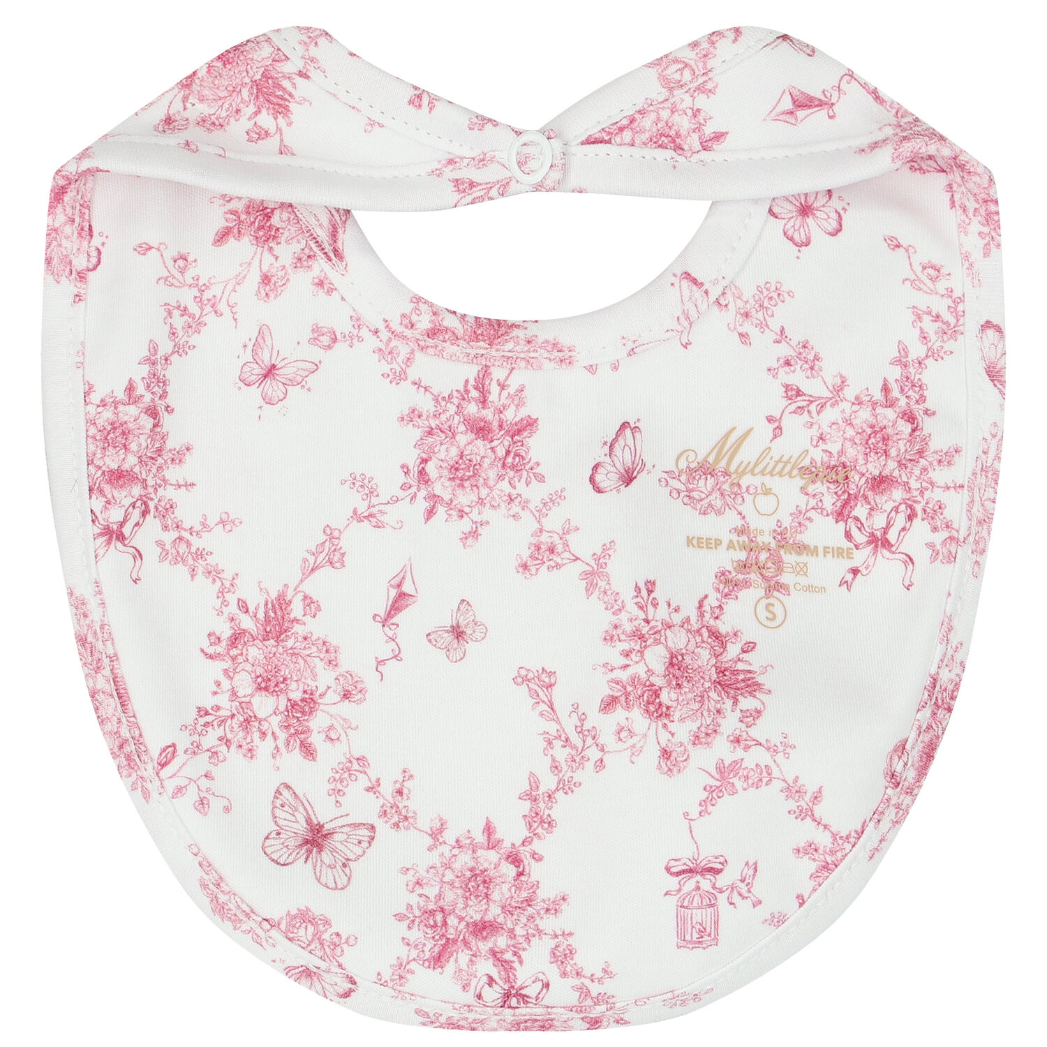 Baby Girls White & Pink Floral & Butterflies Babygrow Set, 1, hi-res
